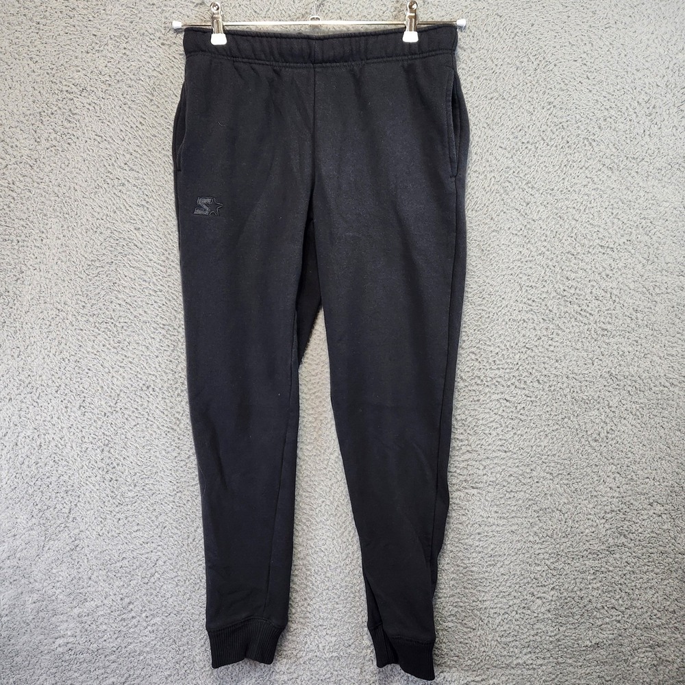 Starter Athletic Jogger Sweatpants (Fits 28x28.5) Mens Small Black Lounge Wear